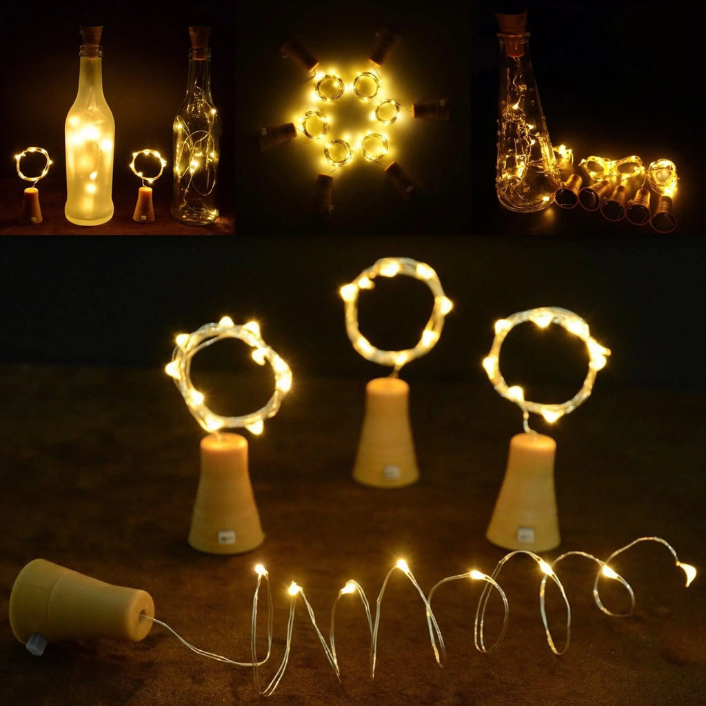 LED Solar Powered Bottle Stopper Light String Outdoor Waterp