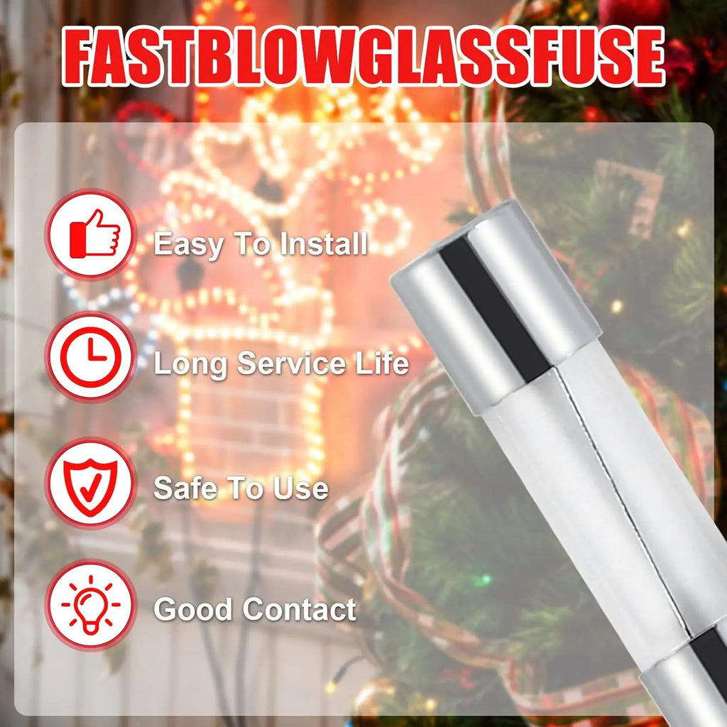 100pcs Fast-Blow Glass Fuses Assorted Kit 10Values Amp 5x20m