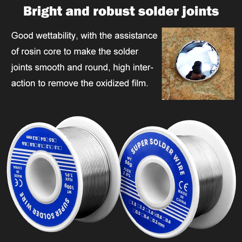 0.8mm Low Melting Point Solder Wire Rosin Core Environmental