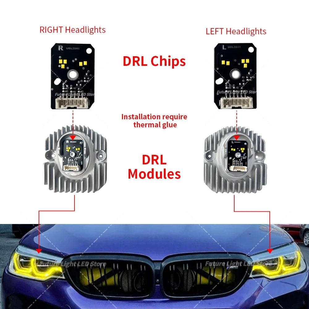 DRL Board LED Light Source For BMW 5 Series G30 G31 G32 F90 M5 G38 2017-2020 Adaptive Headligt Daytime