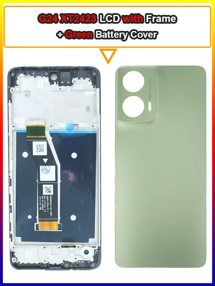 New LCD for Motorola Moto G24 LCD Display Touch Screen Digitizer Assembly for Moto G24 XT2423 LCD Replacement With Frame