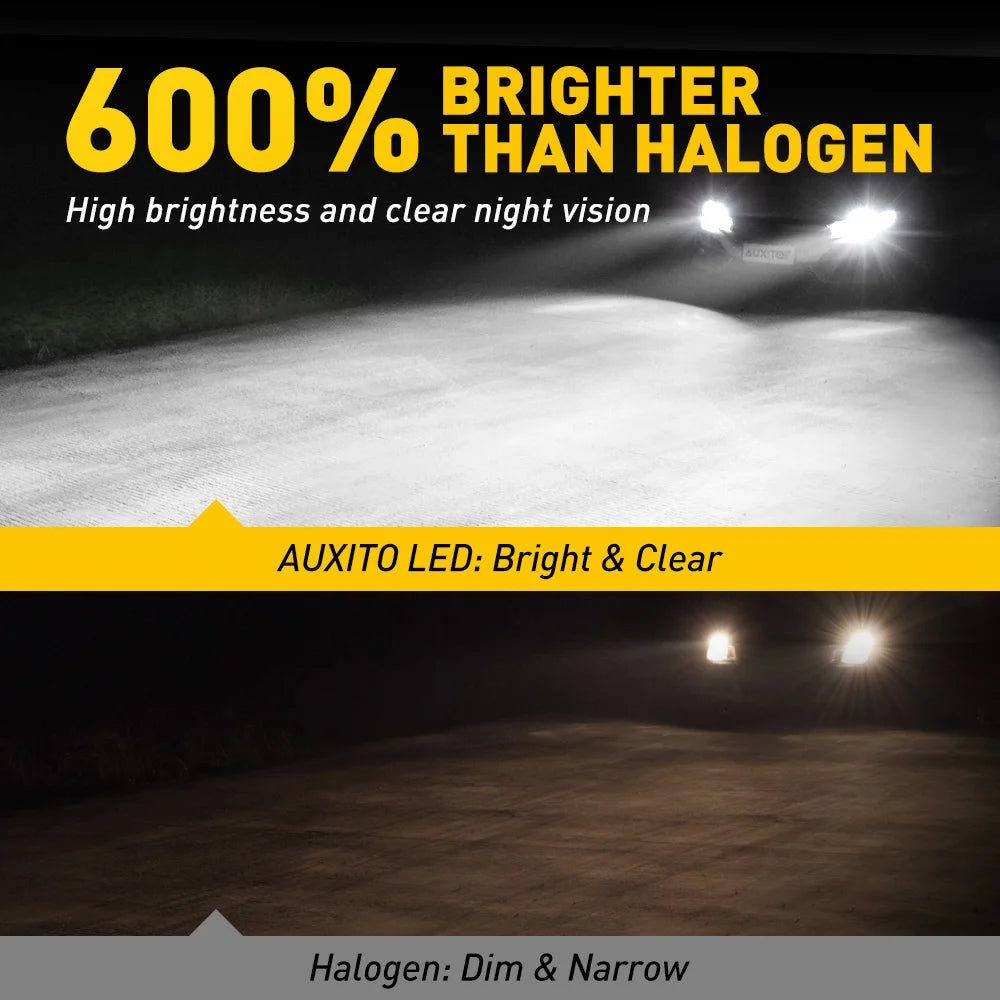 2X AUXITO Q16 Turbo H11 LED Headlight High Power Canbus Whit
