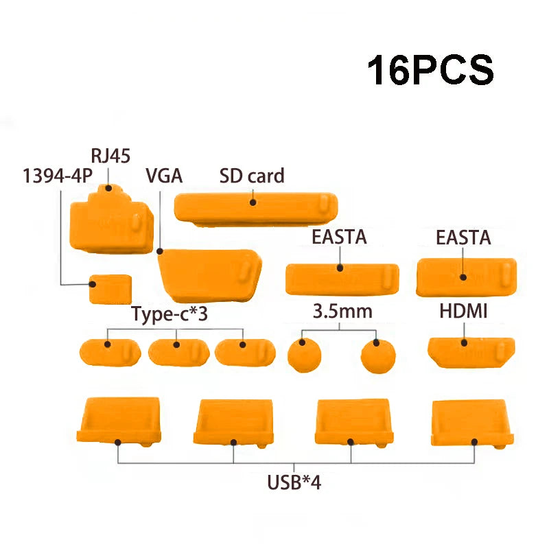 16pcs Anti-dust Plug Notebook Dustproof Stopper Laptop Universal USB Dust Plug Computer Interface Waterproof Cover Accessories
