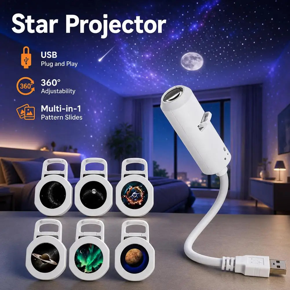 Mini USB Galaxy Projection Light Adjustable Focus Ambient St