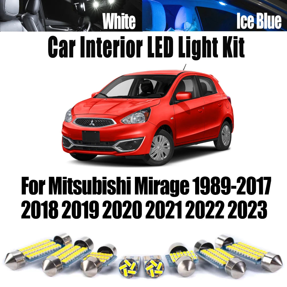 2022 2023 Car Accessories LED Interior Map Dome Trunk Vanity Mirror License Plate Light Kit for Mitsubishi