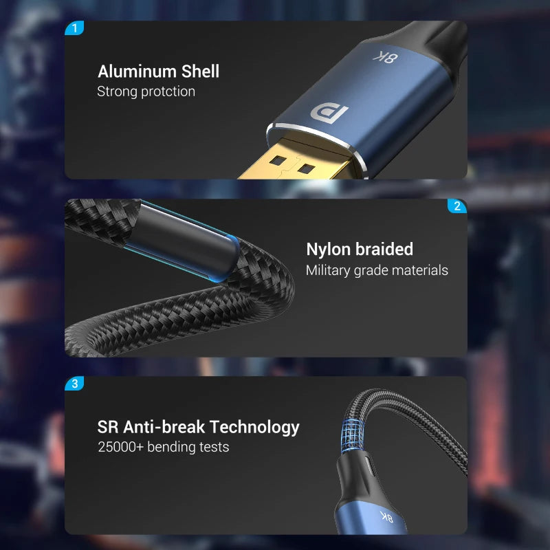 Vention 8K DisplayPort 1.4 Cable for TV 4K144Hz 32.4Gbps HDR