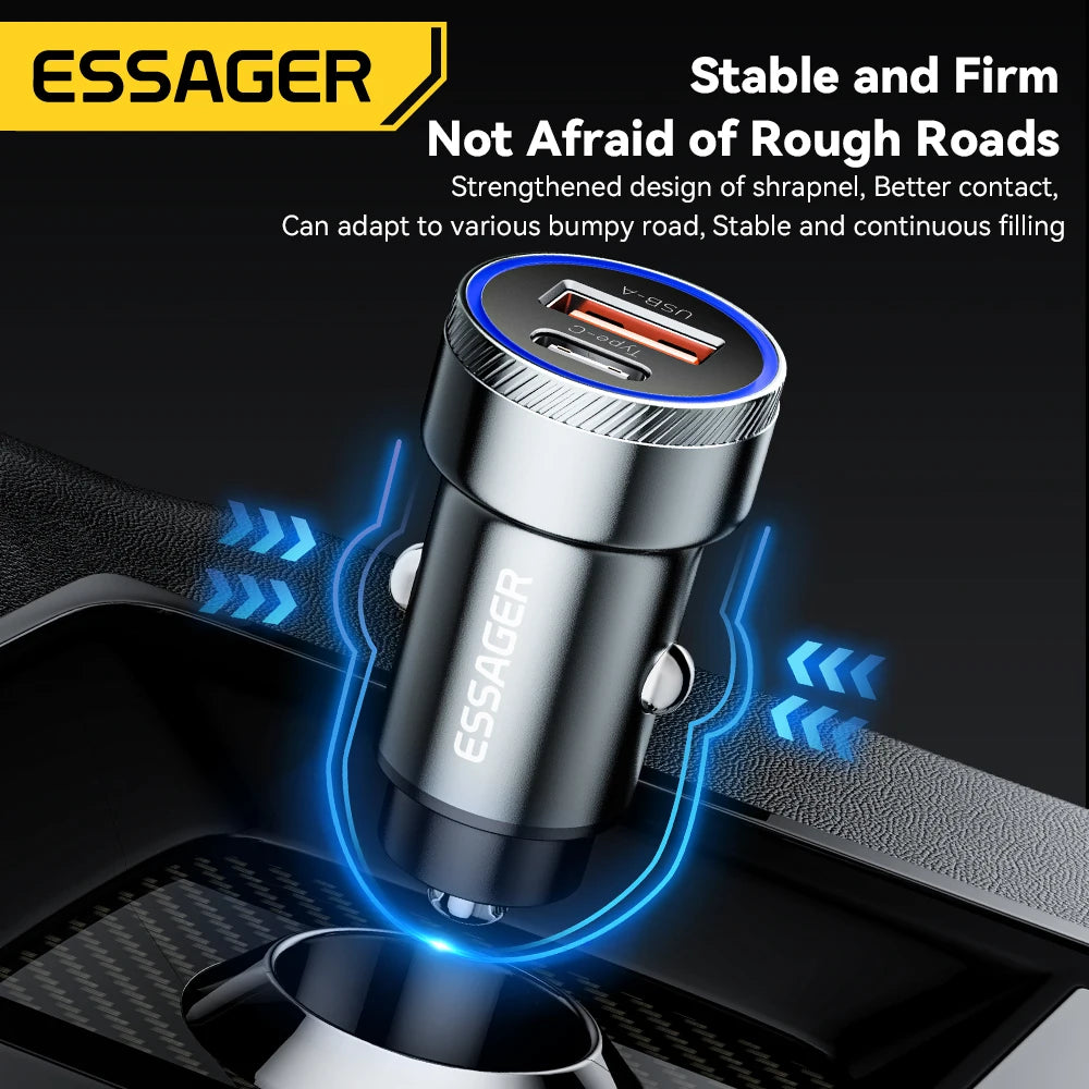 Essager 54W USB Car Charger 5A Fast Charge 3.0 QC SCP AFC 30