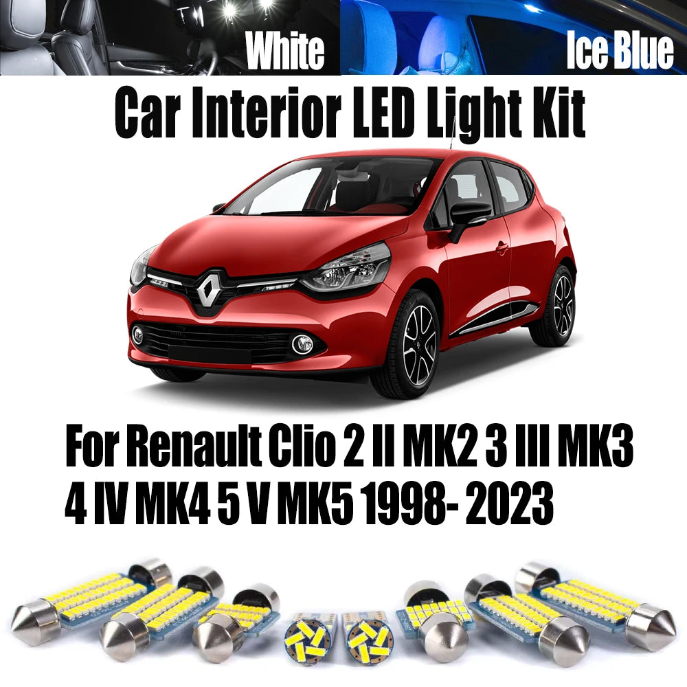 Canbus LED Interior Map Dome Trunk Light For Renault Clio 2 II MK2 3 III MK3 4 IV MK4 5 V MK5 1998- for
