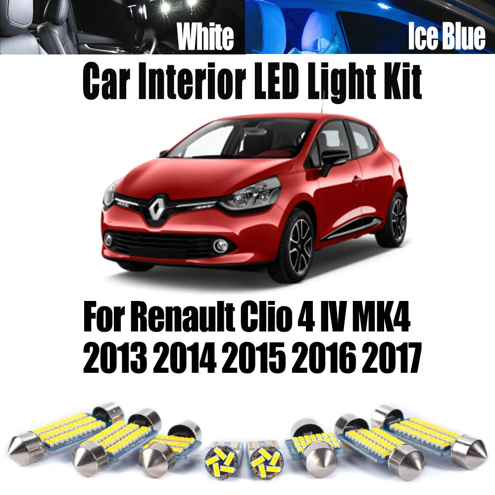 8-Piece LED Interior Light Kit for Renault MK4 - Canbus Error-Free Interior Bulbs