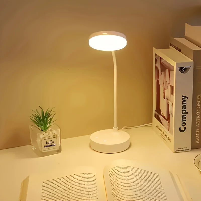 LED Desk Lamp With USB Charging Port Flexible LED White Ligh