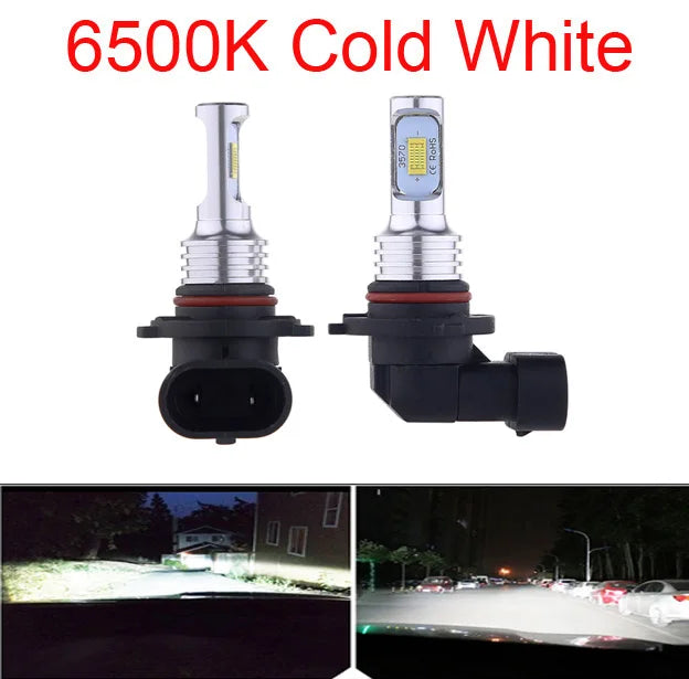 2Pcs Car HB3 LED Bulbs 9005 9006 HB4 Headlight Fog Bulb Lamp Light 6000K White Automotive Fog Lights Turbo Mini Lamp Headlights
