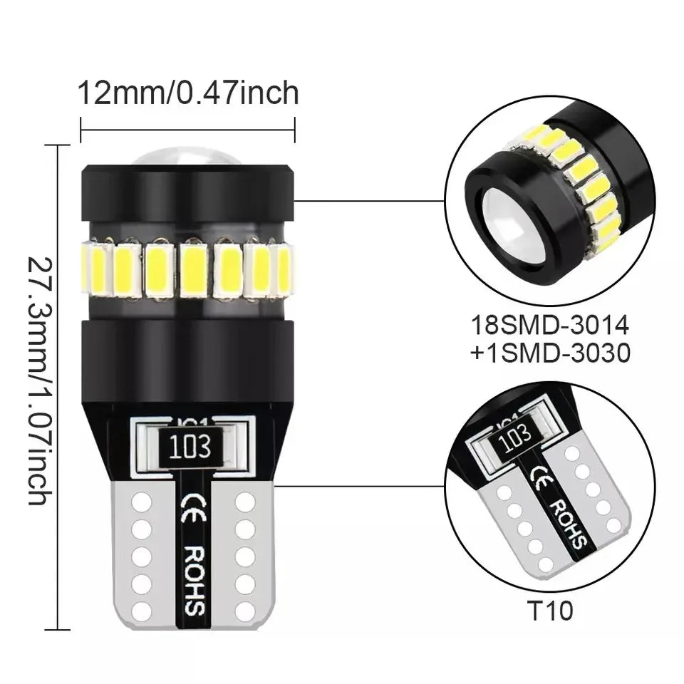 2x W5W T10 3014 18SMD Led Bulbs Canbus Car Interior Light Bu