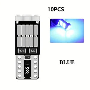 10PCS T10 W5W LED Bulbs - 6000K Cool White 4014 26SMD Canbus Fits 168 194 5w5 for Car Interior & Signal Lights Upgrade