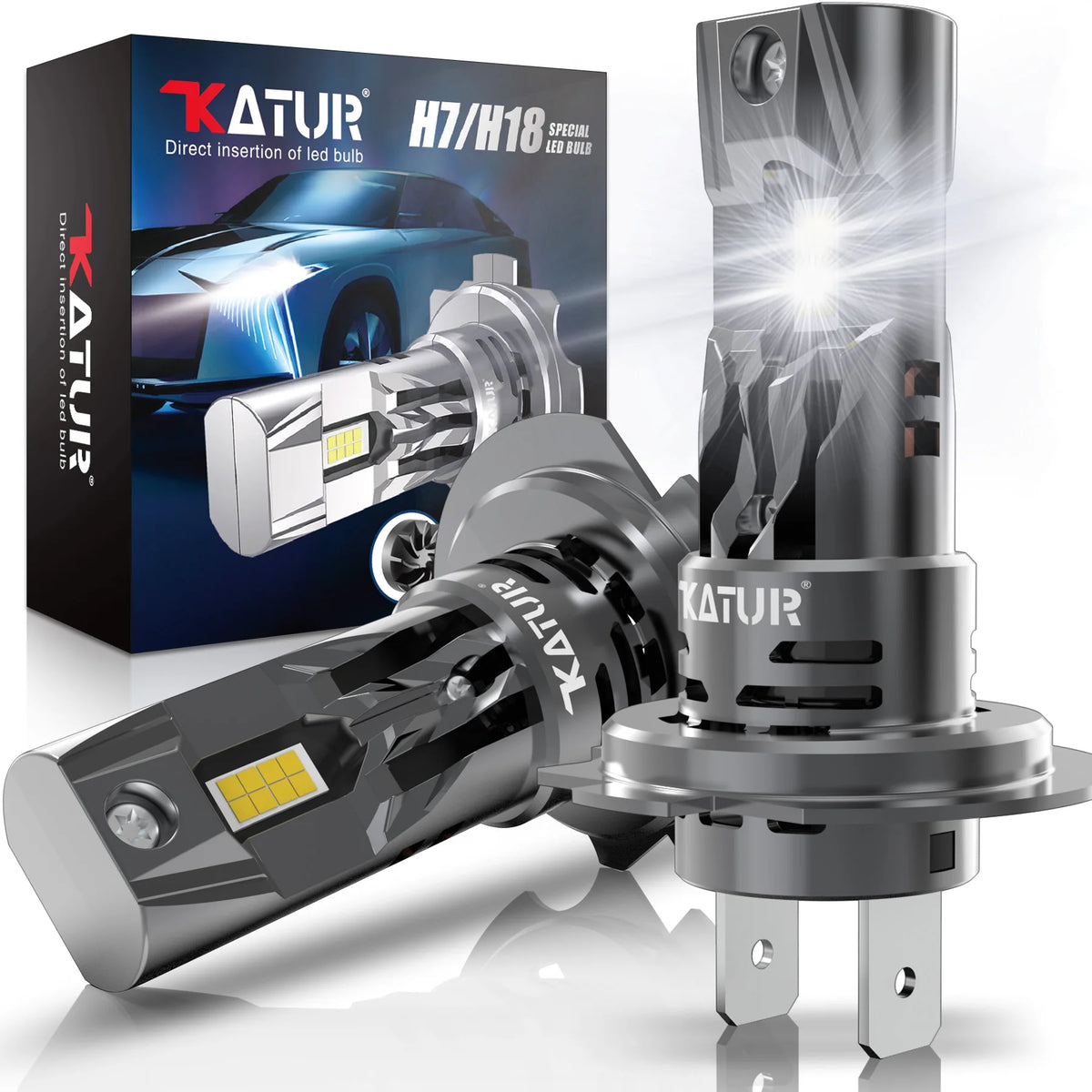 Katur 2x H7 LED Bulb 22000LM 120W 1 1 Mini Size Head Lamp Wi