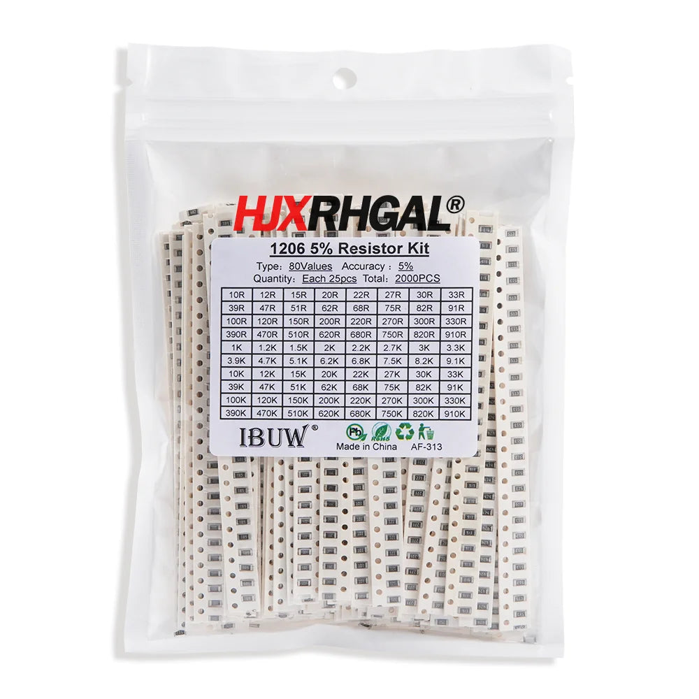 33Values 0402 0603 0805 1206 1210 2512 SMD Resistor Kit Assorted Kit 1ohm-1M ohm Sample Kit 80Values 36Values 10Values