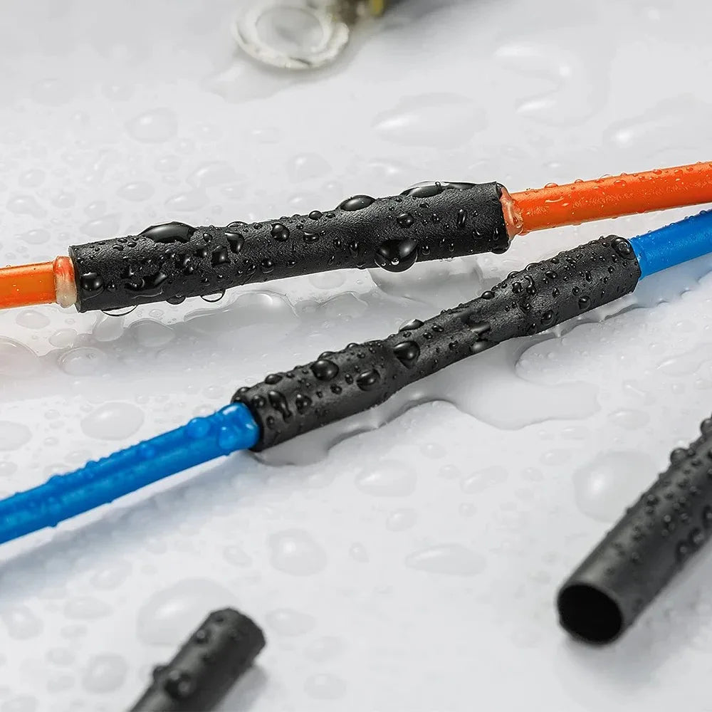 Black Heat Shrink Tubing Kit for Wire Cable Repair Polyolefi
