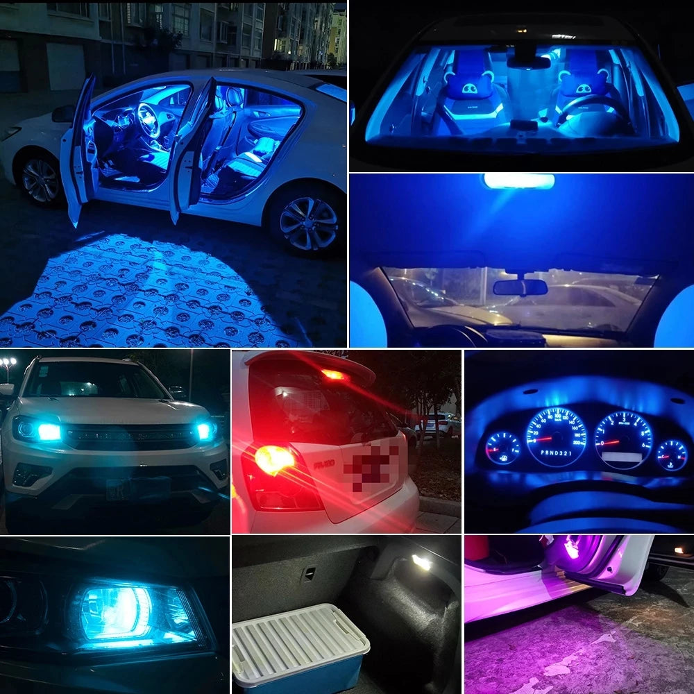 10X New W5W LED Canbus T10 Car Lights COB Glass Interior Par