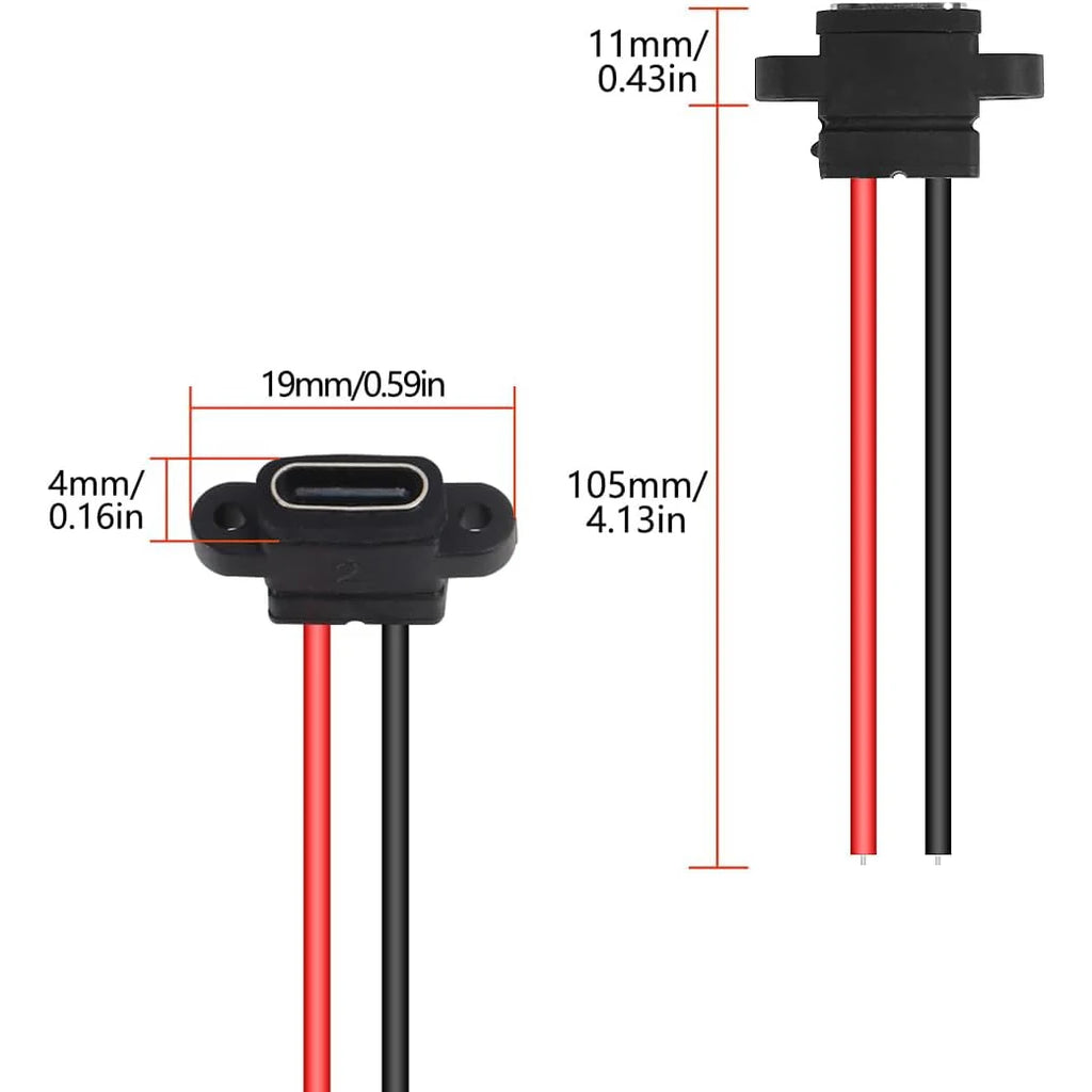 5/10pcs USB 3.1 Connector Type-C 2Pin Welding Wire Female Wa