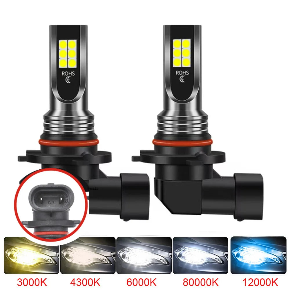 2Pcs 9005 9006 LED Headlight H11 H8 H9 H10 H1 H3 Car Fog Lig