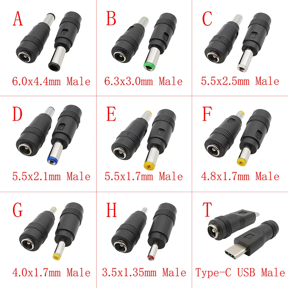 DC Power Male to Female Adapter 6.0x4.4mm 6.3x3.0mm 5.5x2.5m