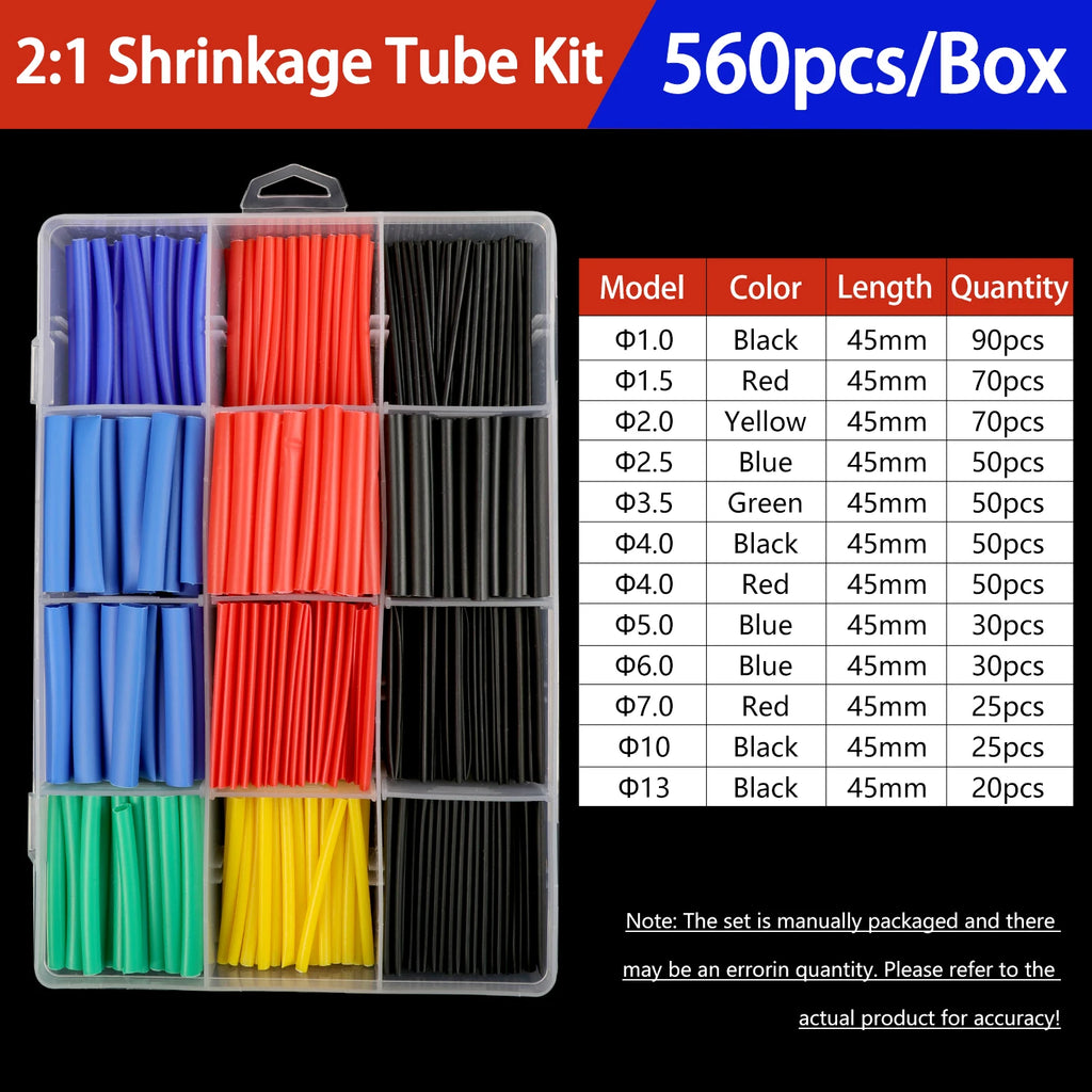 2 1/ 3 1/4 1 Shrinkage Tubing Kit 73 900pcs Cable Repair Protecter Wire Insulation Thermoresistant Sleeving Heat Shrink Tube Set