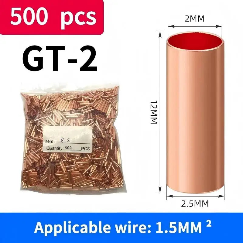 500/100 Pcs Copper Ring Terminals Wire Crimp Connectors Bare Cable Battery Terminals Soldered Connectors for Electrical Wiring