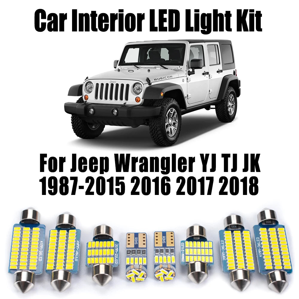 LED Interior Map Dome Trunk Light Ceiling Bulbs Kit For Jeep