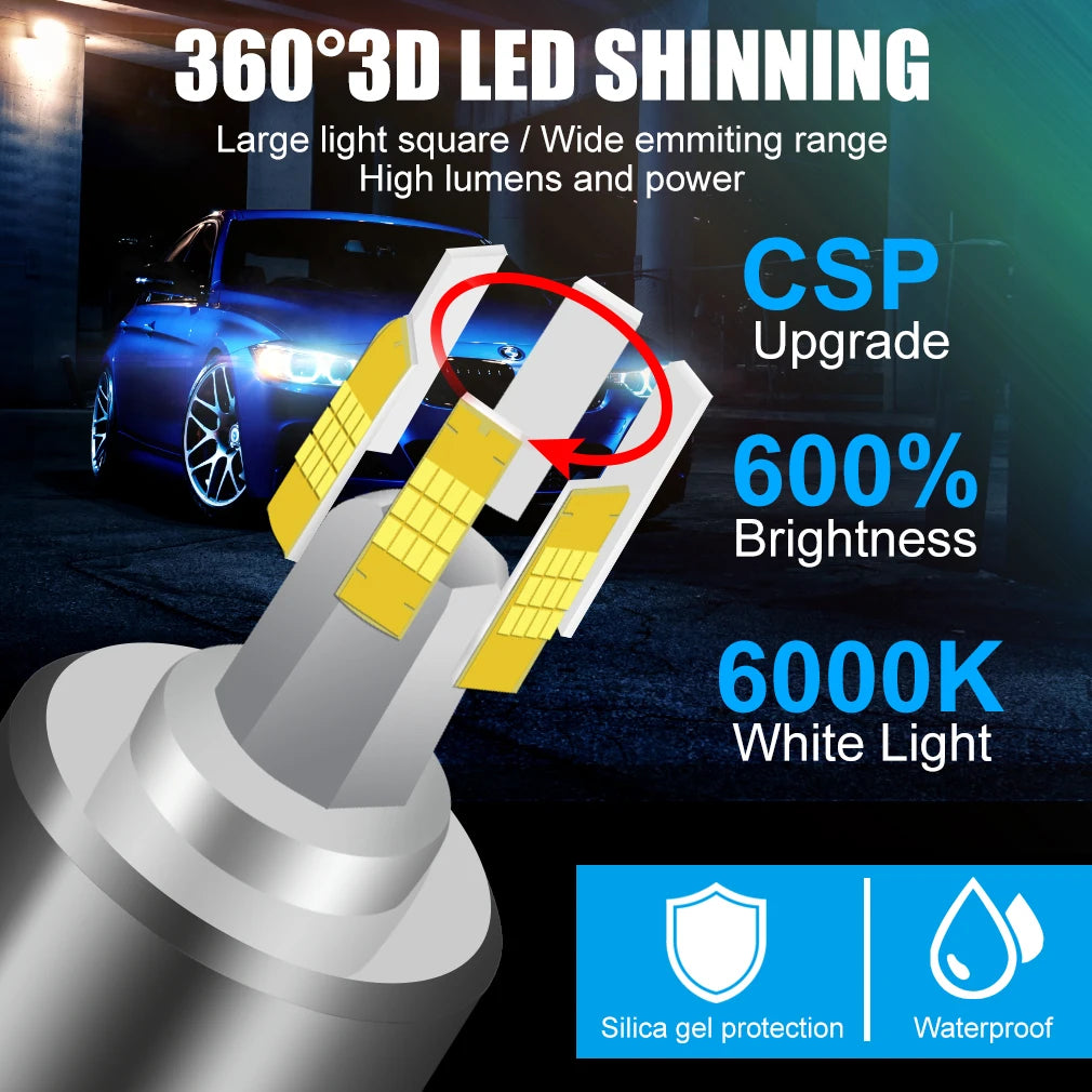 H1 H7 Led Car Headlight Bulbs H8 H11 60000LM Lights HB3 9005