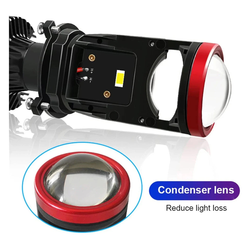 LED Headlight Car Projector Lens Bulb 6000k 30000LM 12V Lense Fan Cooling High Low Beam Automobile Lights for