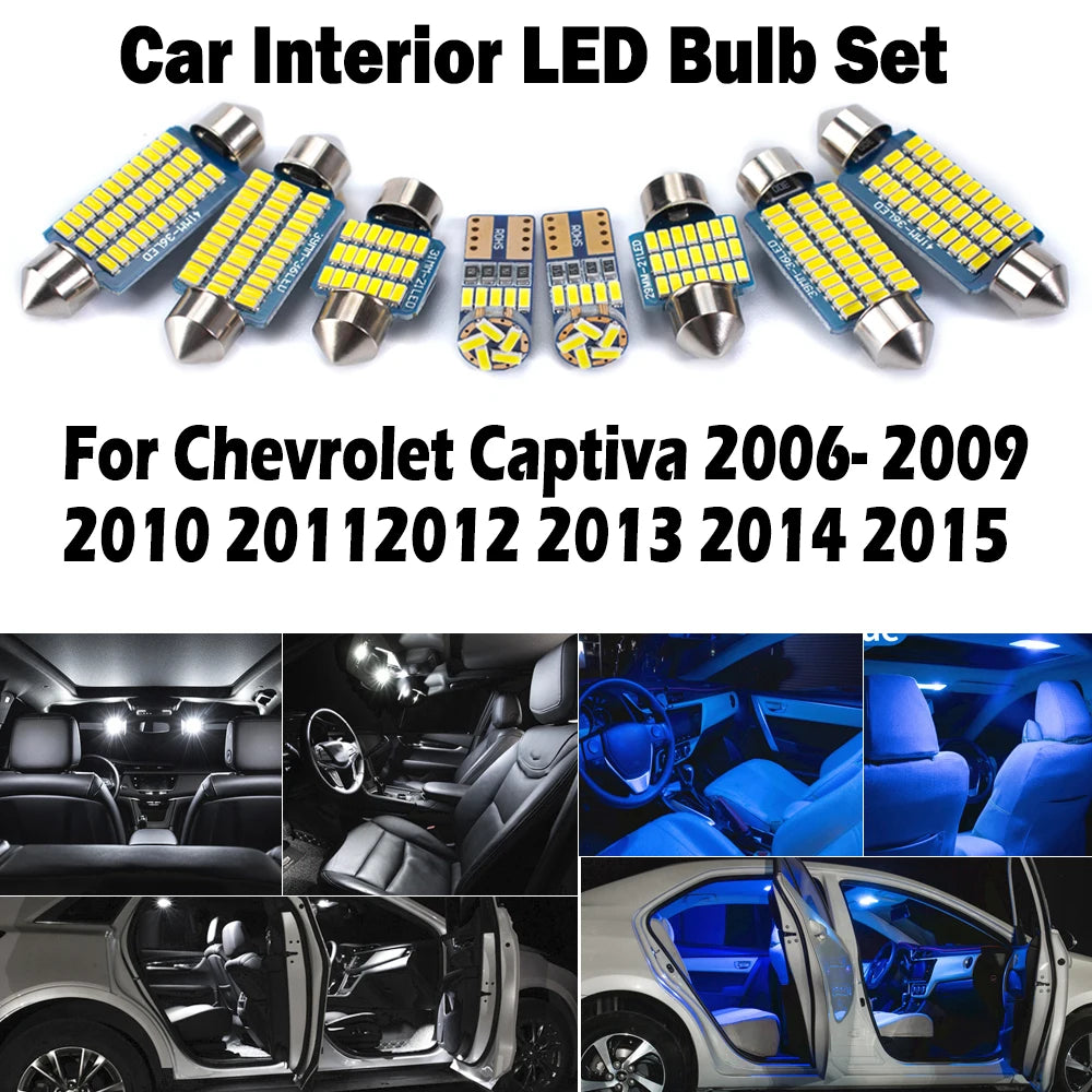 9-Piece LED Interior Light Kit for Chevrolet 2006-2012 - Canbus Error-Free Interior Bulbs
