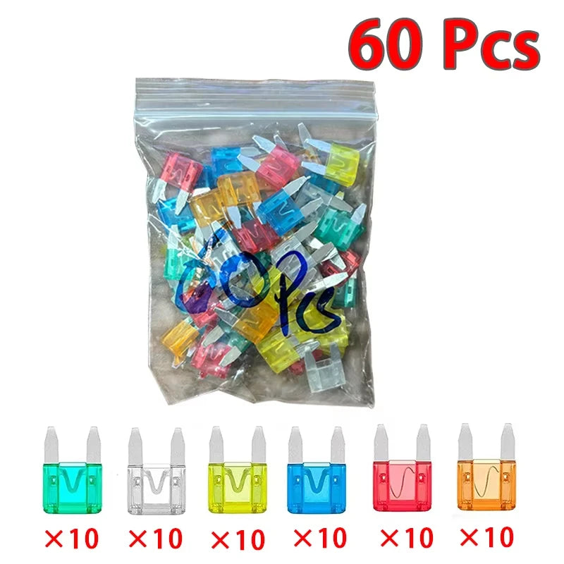 60/120Pcs Car Fuse Set - Various Small Size Fuses Universal Car Fuses - Reliable and Durable Auto Accessories