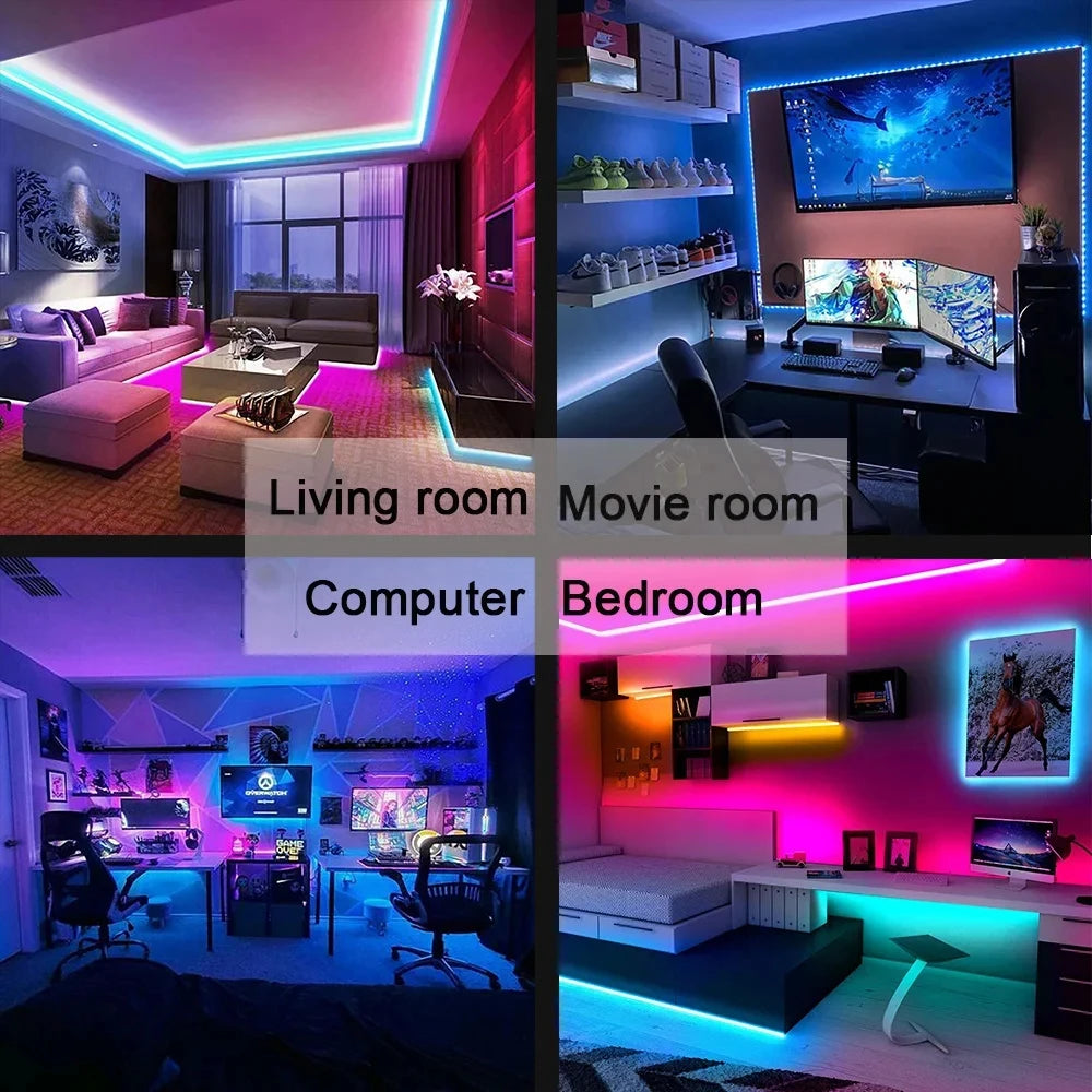 Smart RGB 5050 LED Wall Strip Lights Bluetooth Music Sync AP