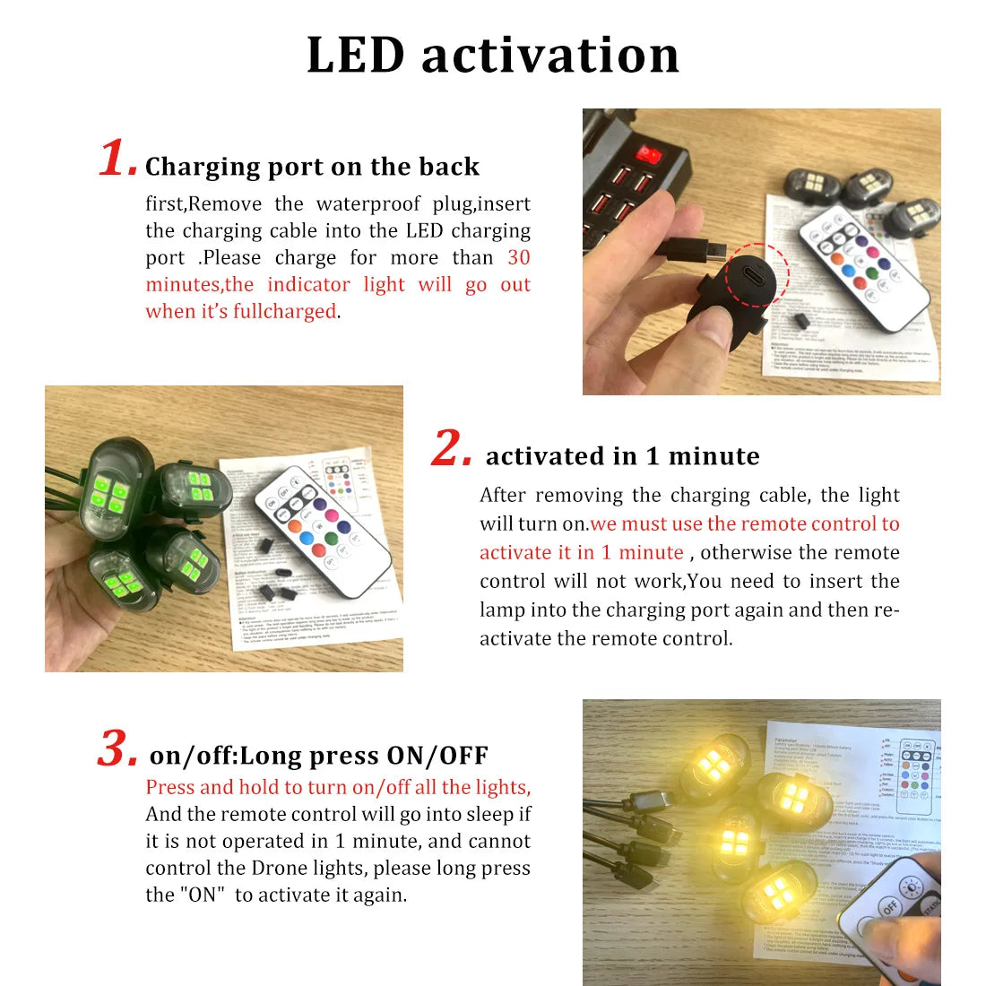 Upgrade RGB Car Atmosphere Lights Larger Battery & Brighter 