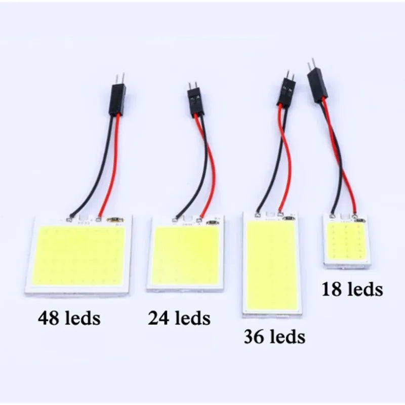 4Pcs T10 COB LED Car Bulbs 24-SMD 4W 12V 6000K White for Dom