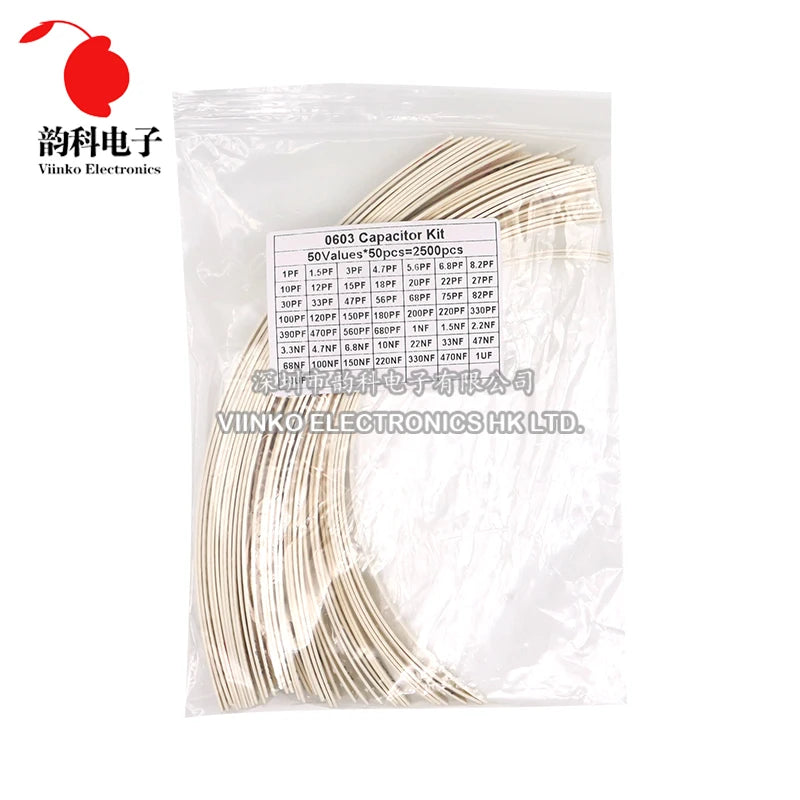 2500pcs 0402 0603 0805 SMD Ceramic Capacitor Assorted Kit 50