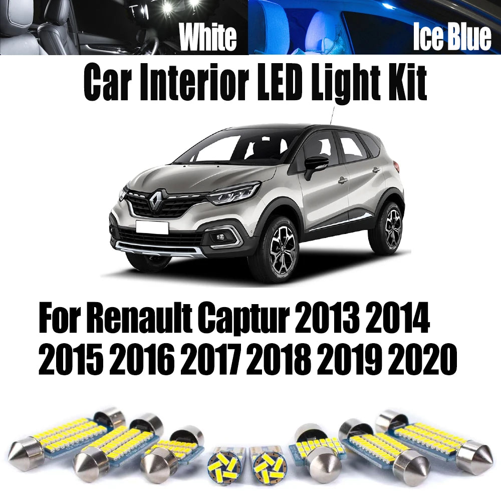 9-Piece LED Interior Light Kit for Renault - Canbus Error-Free Interior Bulbs