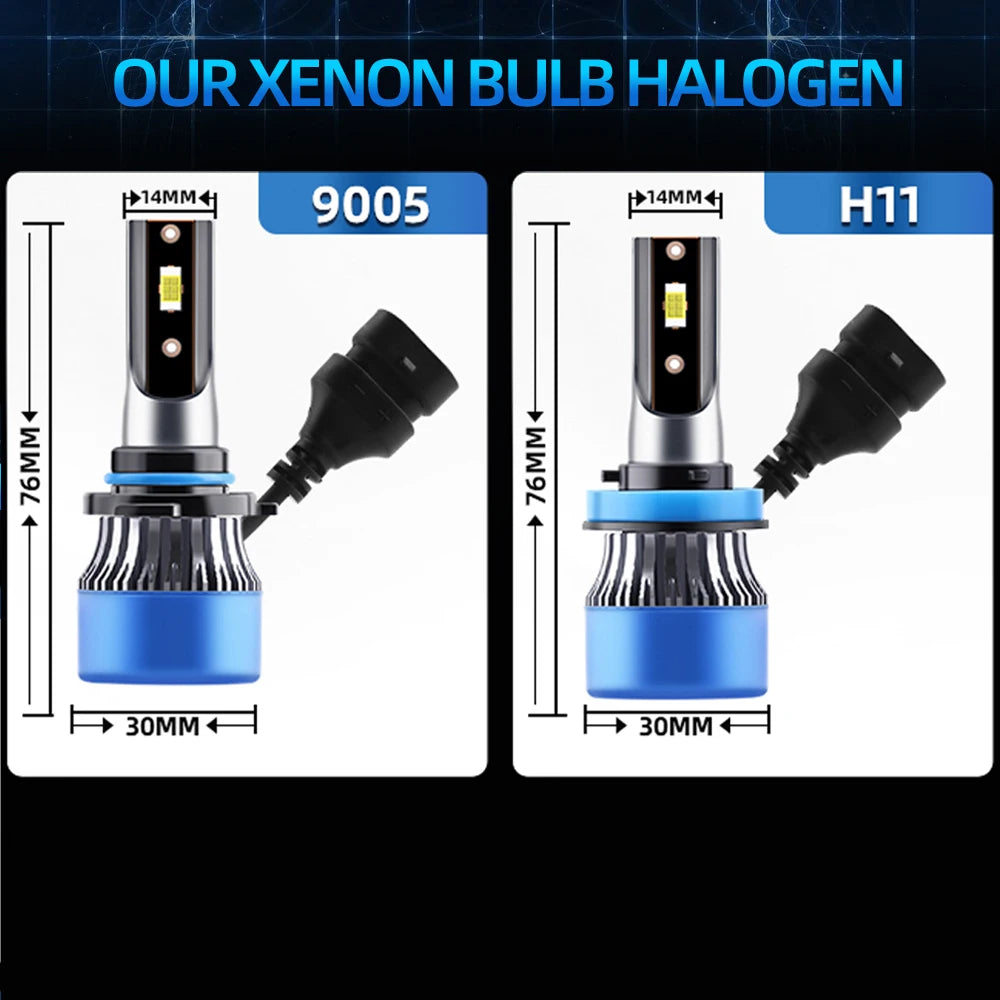 LED Headlight 9005/HB3 H11 Fog Light Combo Beam Bulbs Kit Ha