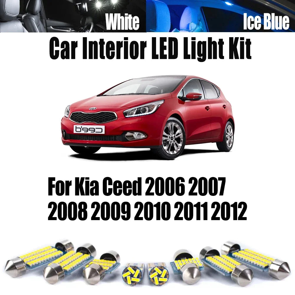 11-Piece LED Interior Light Kit for Kia 2006-2009 - Canbus Error-Free Interior Bulbs