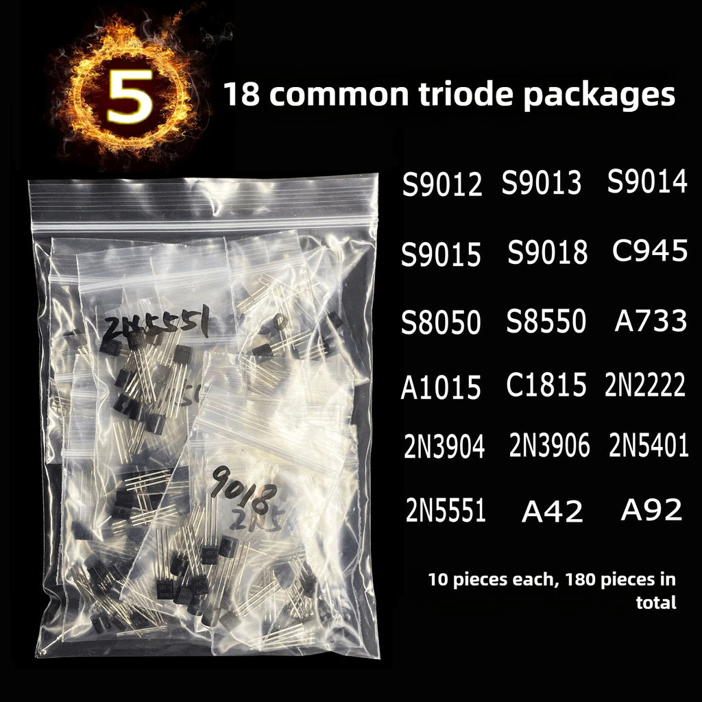 1500Pcs Electronic Components Starter Kit Resistor Capacitor LED Diode Transistor Assortment Pack for DIY Arduino