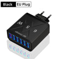 6 Ports USB Charger Fast Charging QC3.0 Travel Charger For IPhone17 16 Samsung Xiaomi Vivo Mobile Phone Adapter EU US UK Plug