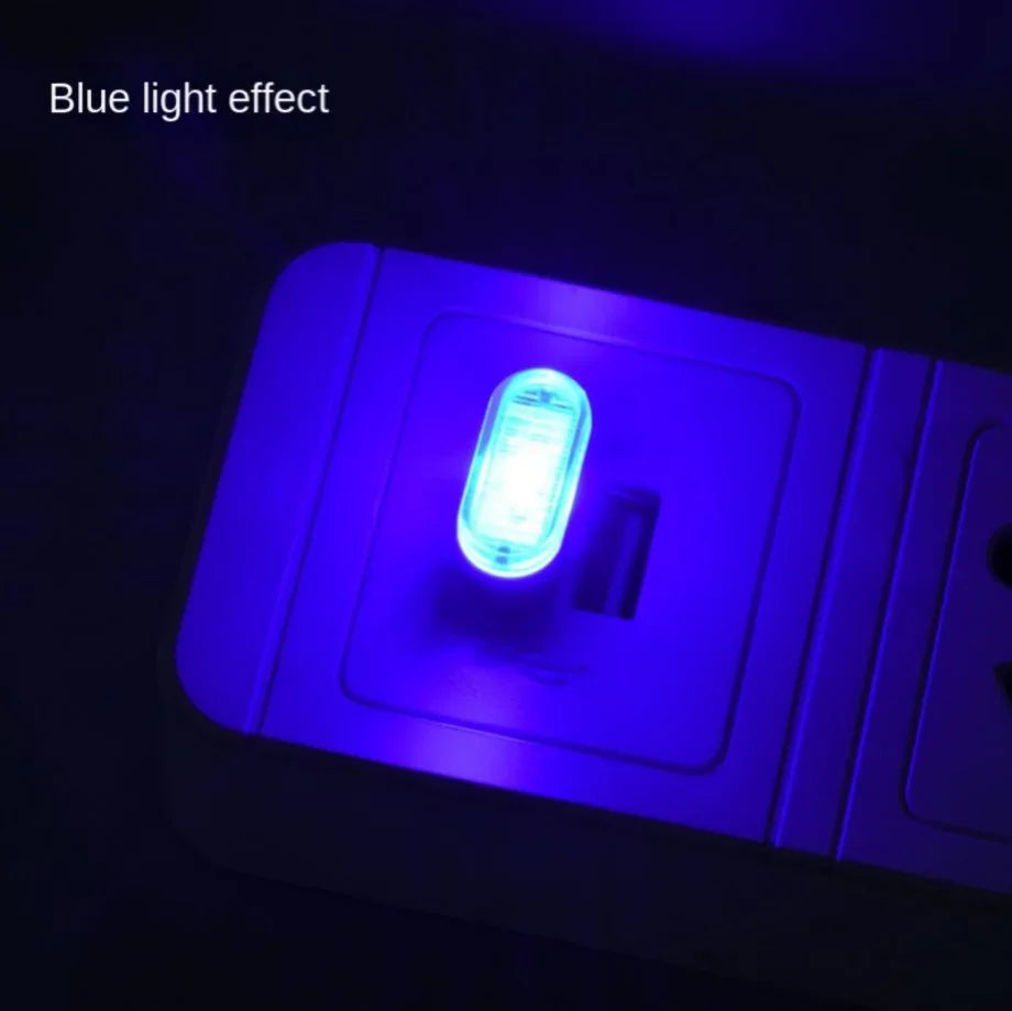 Car Mini USB LED Atmosphere Lights Car Interior Neon Decorative Lamp Emergency Lighting Universal PC Portable Plug and Play