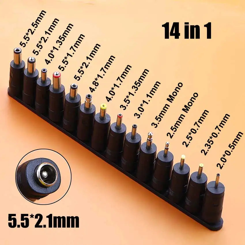 Universal 5.5x2.1mm Female to Male DC AC Power Plug Adapter 