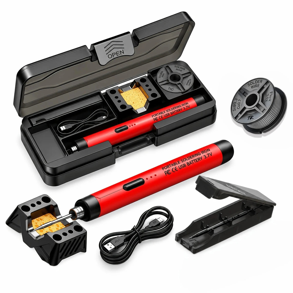 USB/Wireless Soldering Iron with 3-Temperature Settings Incl