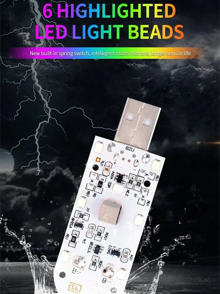 High Brightness LED Touch Light USB Charging Car Interior Li