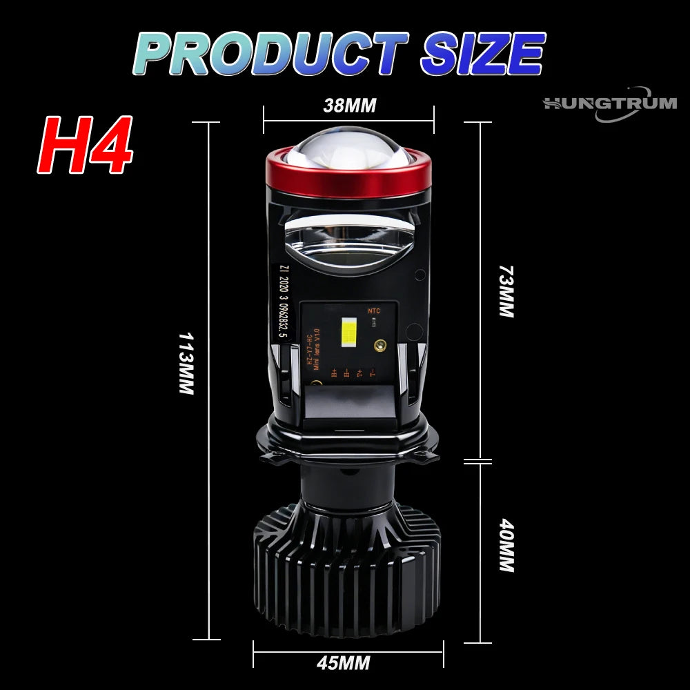 H4 Bi LED Projector Headlights Bulbs 500000LM Powerful Led C