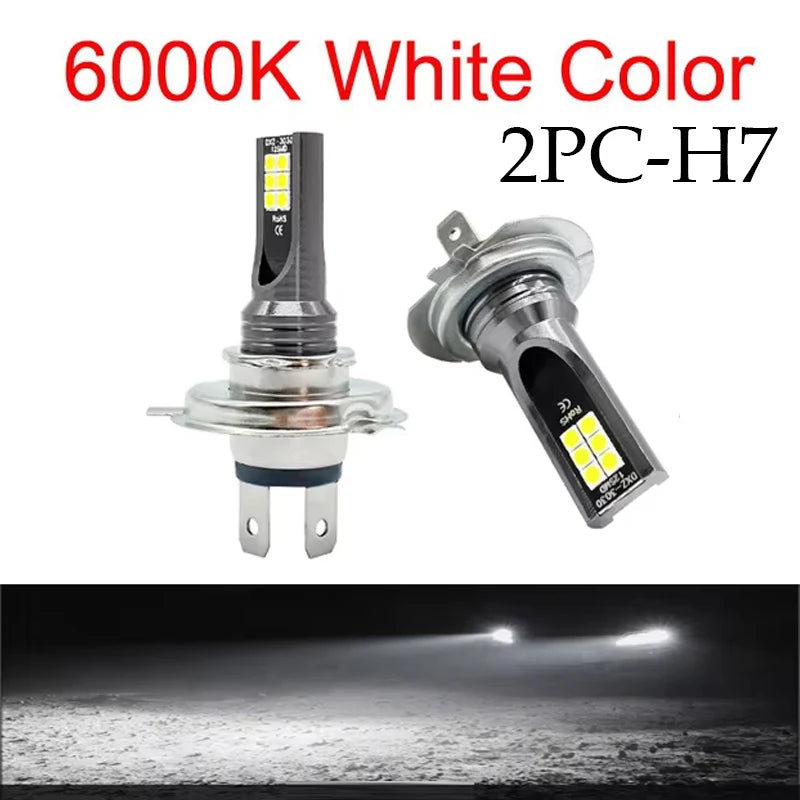 H7 Led Headlight Bulb Kit Car Fog Light Bulbs 12V 55W High Power Auto Fog Lamp 6000K Headlamp H7 Super Bright Bulbs