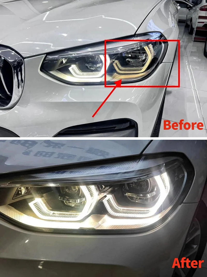 DRL LED Boards Light Guide Plate Headlight Daytime Running Light Tube Guide Strip Angel Eyes for BMW G01 F97
