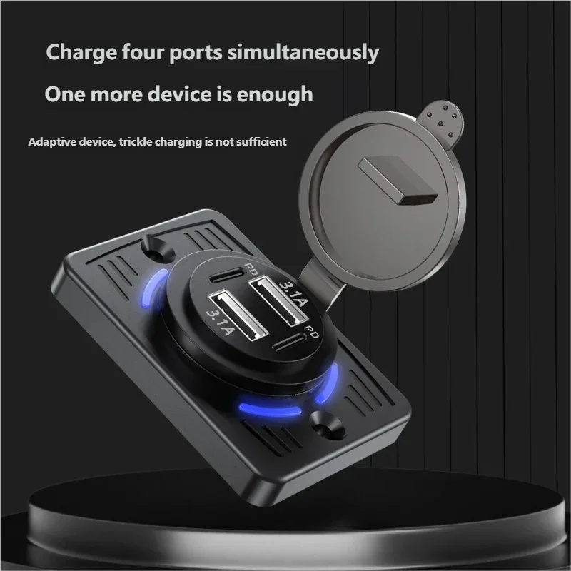12V-24V Dual USB QC3.0 PD 3.1A/2.1A Car Charger Socket Quick