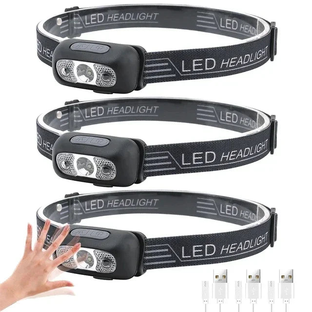 Mini Headlamp Strong Light Led Night Fishing Powerful Torch Head Lamp Outdoor Waterproof Camping Portable LED Sensor Headlamps