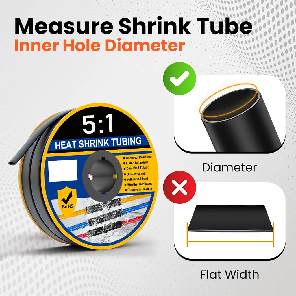 A Roll 5 1 Ratio Heat Shrink Tubing Φ4mm to Φ32 Dual Wall Ad
